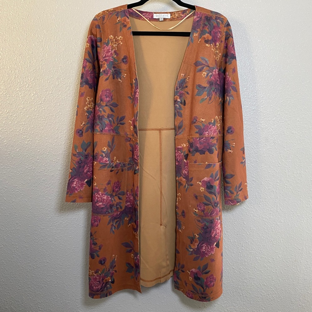Vegan Suede Kimono Duster Medium Bohemian Boho Chic Festival Western Cowgirl